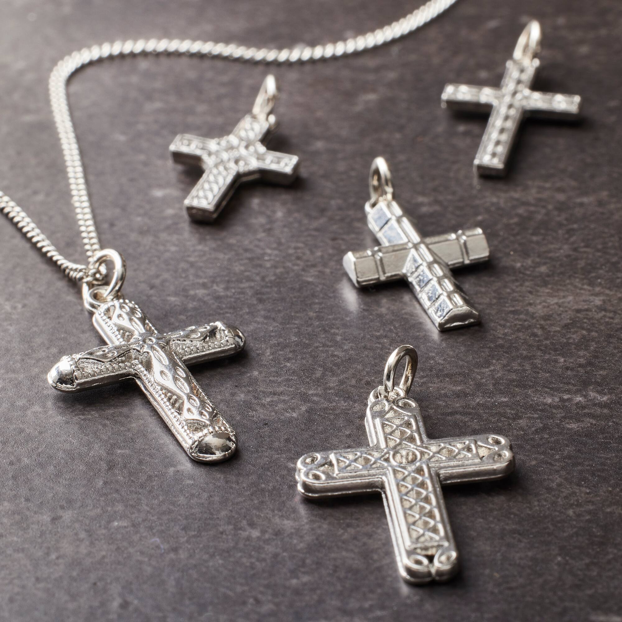 12 Packs: 5 ct. (60 total) Assorted Metal Cross Charms by Bead Landing™